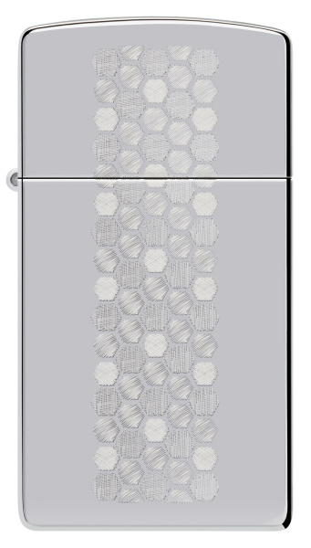 Зажигалка ZIPPO Slim® Honeycomb Design с покрытием High Polish Chrome 46270