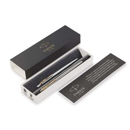 Подарочный набор Parker: Ручка перьевая + ручка шариковая Parker Jotter Core - Stainless Steel GT