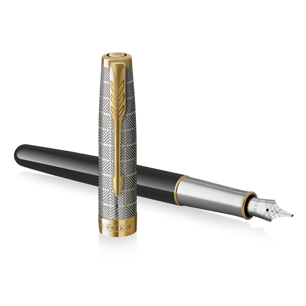 Перьевая ручка Parker Sonnet Premium F537 - Metal Black GT