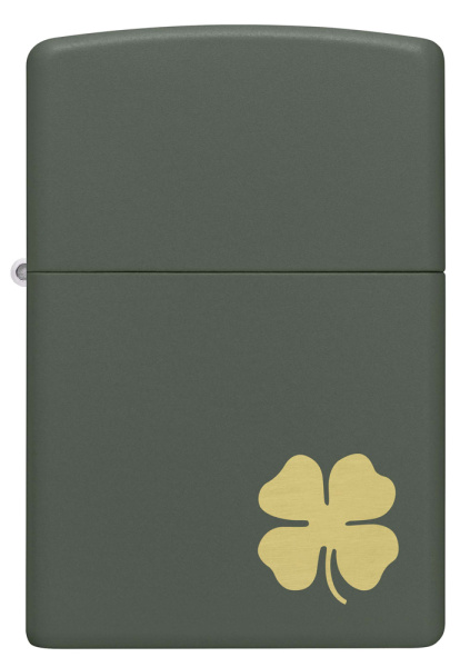 Зажигалка ZIPPO Four Leaf Clover с покрытием Green Matte 49796