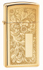 Зажигалка ZIPPO Slim® Venetian® с покрытием High Polish Brass 1652B Зажигалка ZIPPO Slim® Venetian® с покрытием High Polish Brass 1652B