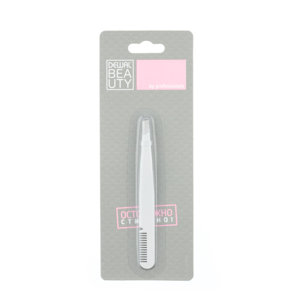 Пинцет Dewal Beauty косметический с расческой для укладки TW-262C
