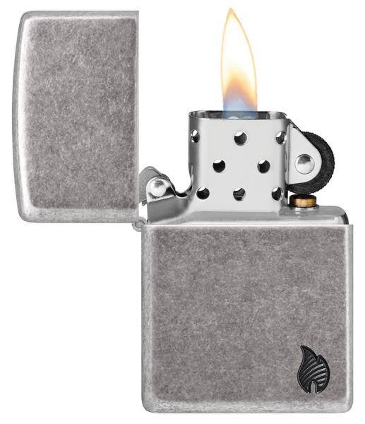 Зажигалка ZIPPO Armor® Flame c покрытием Antique Silver 46399