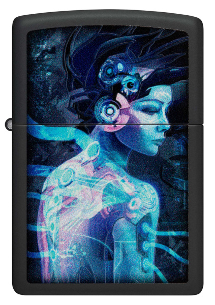 Зажигалка ZIPPO Cyborg Woman с покрытием Black Light 48517