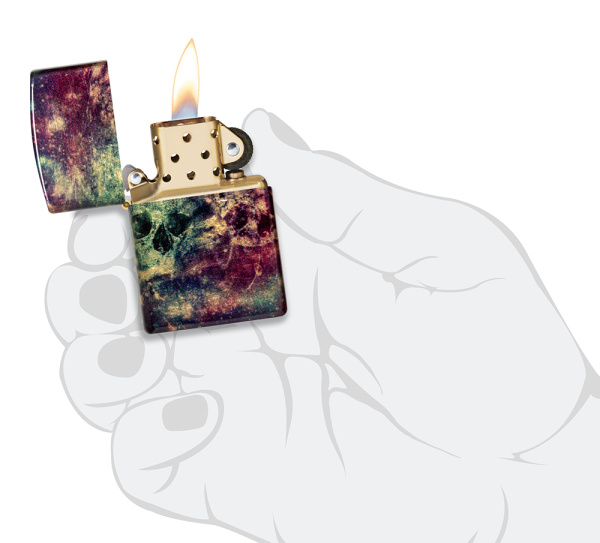 Зажигалка ZIPPO Galaxy Skull с покрытием 540 Tumbled Brass 46147