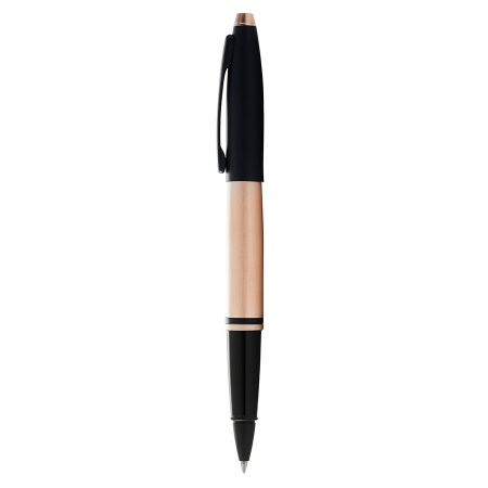 Ручка-роллер Cross Calais - Brushed Rose Gold Plate and Black Lacquer