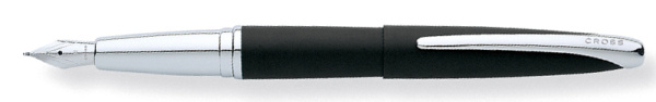 Перьевая ручка Cross ATX. Цвет - матовый черный/серебро. Перо - сталь 886-3MS