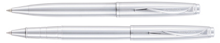 Набор  Pierre Cardin PEN&PEN: ручка шариковая + роллер. Цвет - стальной. Упаковка Е.