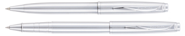 Набор  Pierre Cardin PEN&PEN: ручка шариковая + роллер. Цвет - стальной. Упаковка Е.