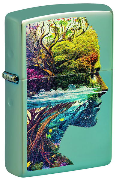 Зажигалка ZIPPO One with Nature Design с покрытием High Polish Green 46233
