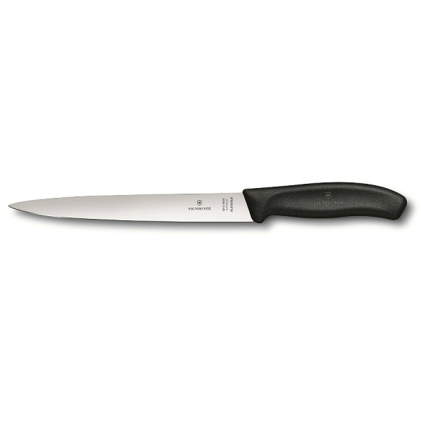 Нож Victorinox филейный, лезвие 20 см, черный