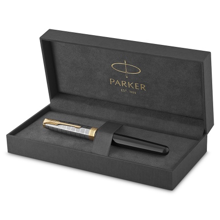 Перьевая ручка Parker Sonnet Premium F537 - Metal Black GT