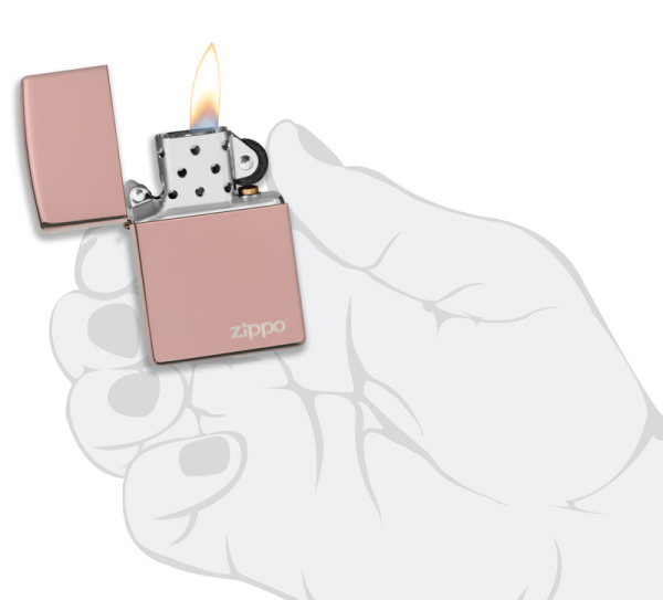 Зажигалка ZIPPO Logo с покрытием High Polish Rose Gold 49190ZL