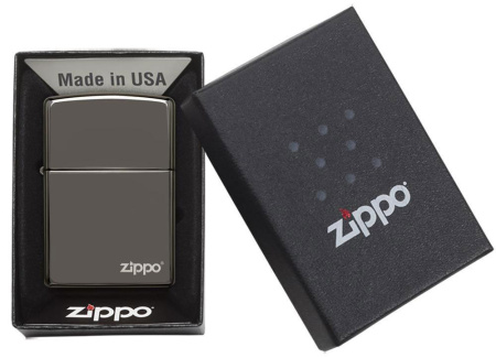 Зажигалка ZIPPO Logo с покрытием Black Ice® 150ZL