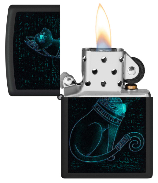 Зажигалка ZIPPO Spiritual Cat с покрытием Black Light 48582