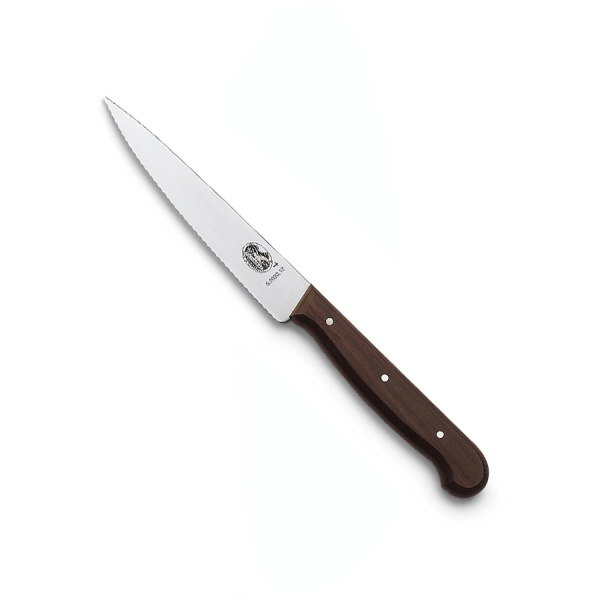 Нож Victorinox разделочный, лезвие 12 см волнистое, дерево