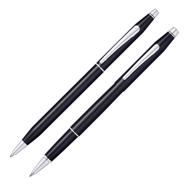Набор подарочный Cross Classic Century - Black Lacquer, шариковая ручка + ручка-роллер
