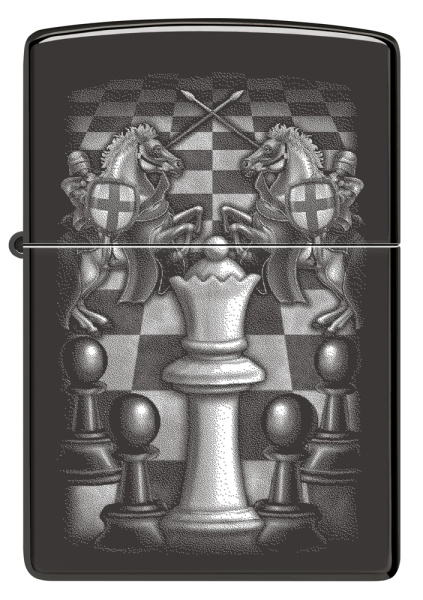 Зажигалка ZIPPO Chess Design с покрытием High Polish Black 48762
