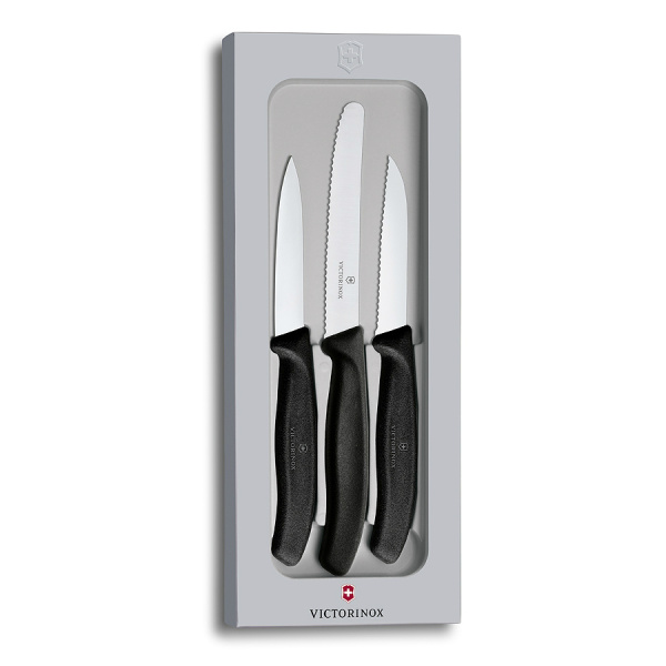 Набор Victorinox кухонный, 3 предмета, черный (подарочная упаковка)