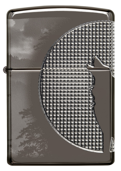 Зажигалка ZIPPO Armor™ Wolf  с покрытием High Polish Black Ice® 49353