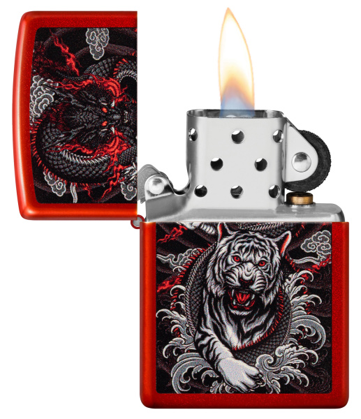 Зажигалка ZIPPO Dragon Tiger Design с покрытием Metallic Red 48933
