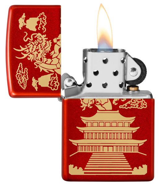 Зажигалка ZIPPO Eastern Design с покрытием Metallic Red 49517