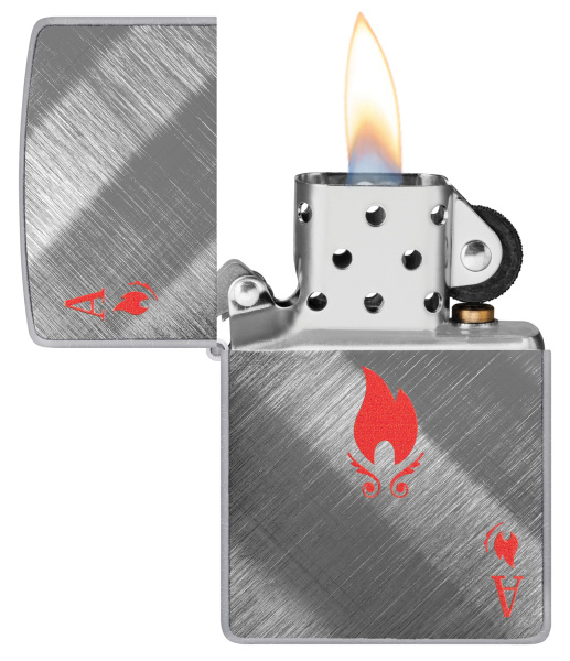 Зажигалка ZIPPO Ace Design с покрытием Brushed Chrome 48451