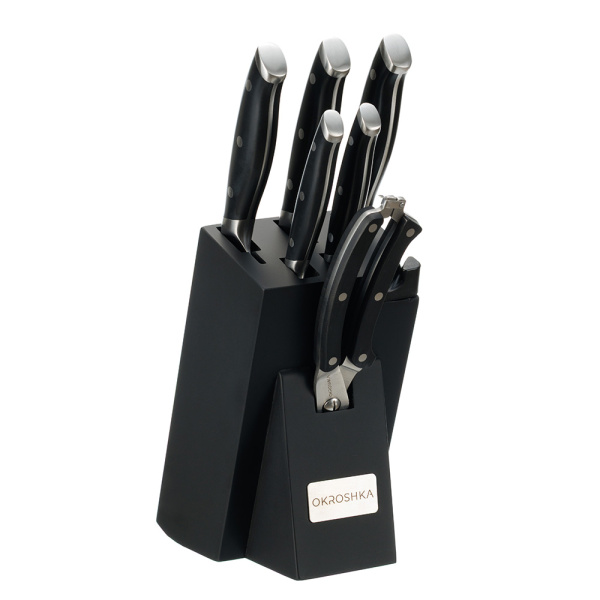 Набор кухонных ножей OKROSHKA ТАРТАР в подставке OK913SP-SET