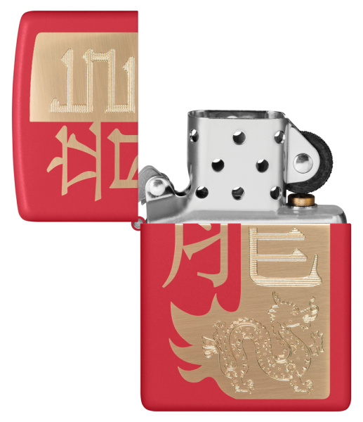 Зажигалка ZIPPO Year of the Dragon 2024 с покрытием Red Matte 48769
