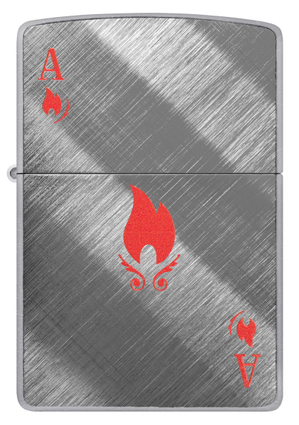 Зажигалка ZIPPO Ace Design с покрытием Brushed Chrome 48451