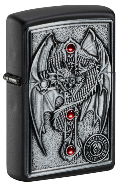 Зажигалка ZIPPO Winged Dragon Cross с покрытием Black Matte 49755