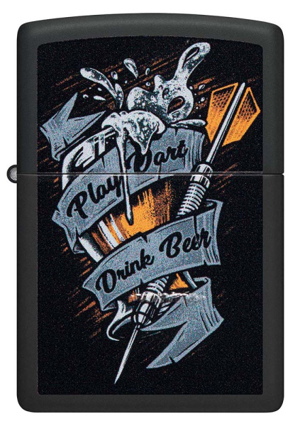 Зажигалка ZIPPO Darts с покрытием Black Matte 48679