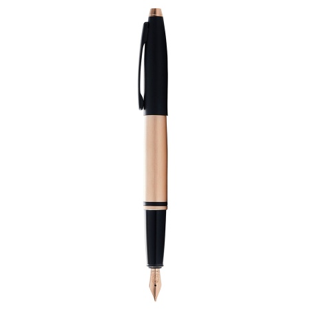Перьевая ручка Cross Calais - Brushed Rose Gold Plate and Black Lacquer, M
