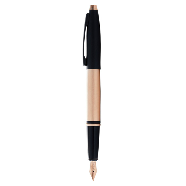 Перьевая ручка Cross Calais - Brushed Rose Gold Plate and Black Lacquer, M