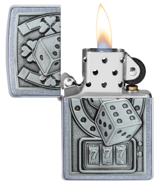 Зажигалка ZIPPO Lucky 7 с покрытием Street Chrome 49294