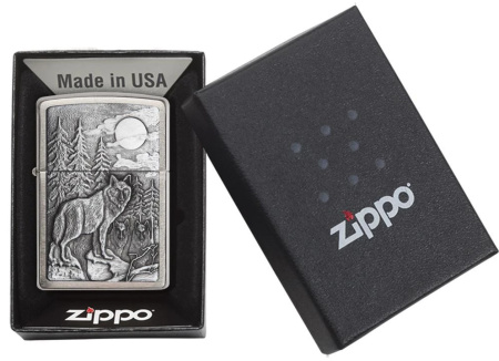 Зажигалка ZIPPO Timberwolves с покрытием Brushed Chrome 20855