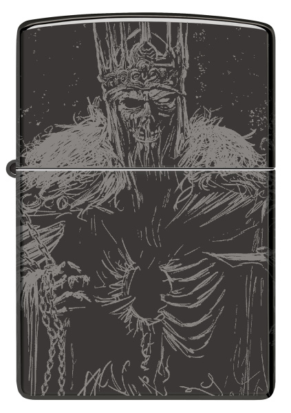 Зажигалка ZIPPO Skull King с покрытием High Polish Black 46139