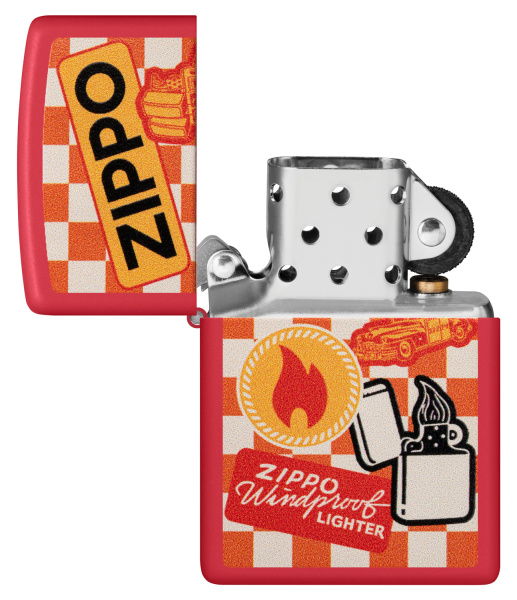 Зажигалка ZIPPO Retro Design с покрытием Red Matte 48998