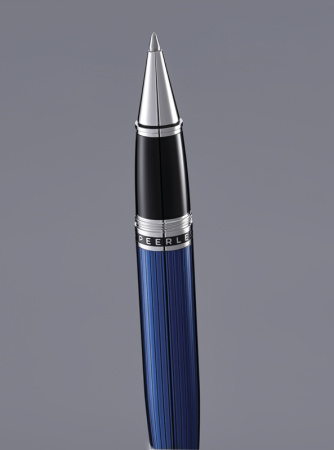 Ручка-роллер CROSS коллекция «НЕСРАВНЕННЫЙ | PEERLESS» Translucent Quartz Blue Engraved Lacquer