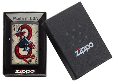 Зажигалка ZIPPO Dragon Ace с покрытием Black Matte 29840