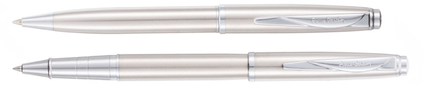 Набор  Pierre Cardin PEN&PEN: ручка шариковая + роллер. Цвет - серебристый. Упаковка Е.