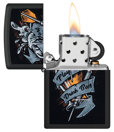 Зажигалка ZIPPO Darts с покрытием Black Matte 48679