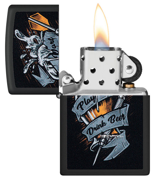 Зажигалка ZIPPO Darts с покрытием Black Matte 48679