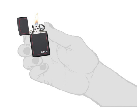 Зажигалка ZIPPO Slim® с покрытием Black Matte 1618ZB