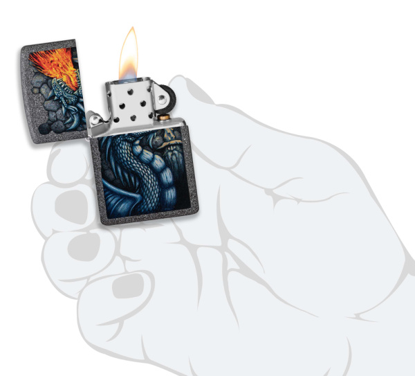 Зажигалка ZIPPO Fiery Dragon с покрытием Iron Stone 49776