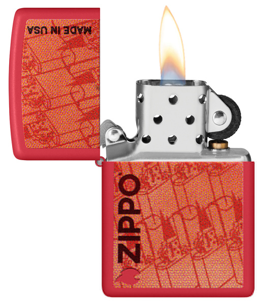 Зажигалка ZIPPO Made in USA Design с покрытием Red Matte 46487