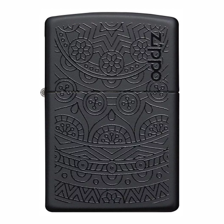 Зажигалка ZIPPO Tone on Tone Design с покрытием Black Matte 29989