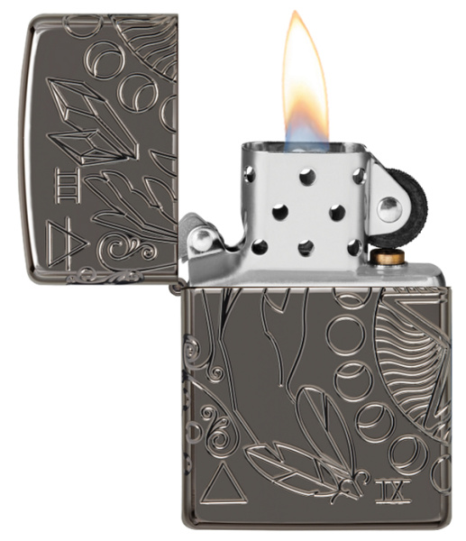 Зажигалка ZIPPO Armor® Wicca Design с покрытием Black Ice® 49689