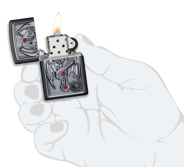 Зажигалка ZIPPO Winged Dragon Cross с покрытием Black Matte 49755
