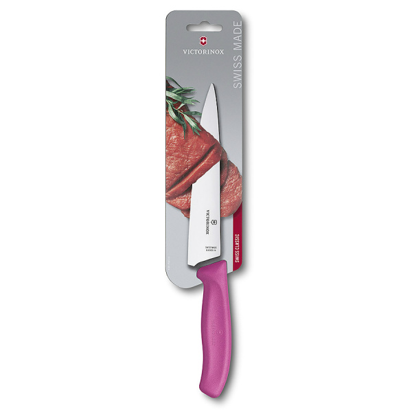Нож Victorinox разделочный, лезвие 19 см, зеленый, в картонном блистере